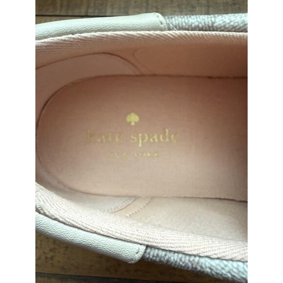 Kate Spade New York Shoes Women's Beige Spade Flower Jacquard Lace Up Sneakers - Picture 8 of 9